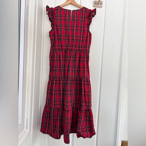 Red Tartan Plaid Sleeveless Dress JCrew Holiday - Picture 4 of 9